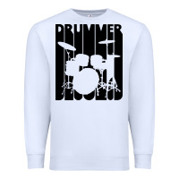 White vintage retro drummer Premium Sweatshirt - artisFamous