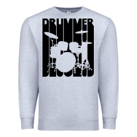 Heather Grey vintage retro drummer Premium Sweatshirt - artisFamous