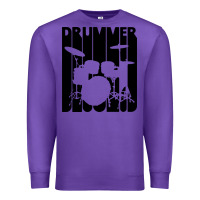 Purple vintage retro drummer Premium Sweatshirt - artisFamous