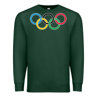 Sports Green Olympic Rings Premium Sweatshirt - artisFamous