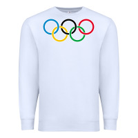 White Olympic Rings Premium Sweatshirt - artisFamous