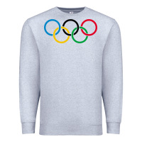 Heather Grey Olympic Rings Premium Sweatshirt - artisFamous