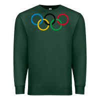 Sports Green Olympic Rings Premium Sweatshirt - artisFamous