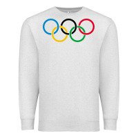 Oatmeal Heather Olympic Rings Premium Sweatshirt - artisFamous