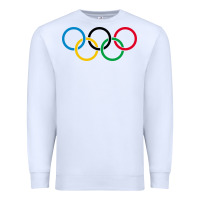 White Olympic Rings Premium Sweatshirt - artisFamous