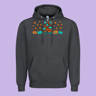 Gobble Till You Wobble Zipper Hoodie Designed By Jahusdesignshop