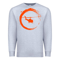Heather Grey helicopter Premium Sweatshirt - artisFamous