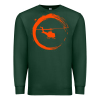 Sports Green helicopter Premium Sweatshirt - artisFamous