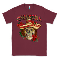 Burgundy Chingona with roses Mexico Classic Tee - HowdyJamesFarm