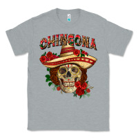 Heather Grey Chingona with roses Mexico Classic Tee - HowdyJamesFarm