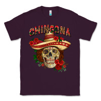 Plum Chingona with roses Mexico Classic Tee - HowdyJamesFarm