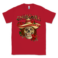 Red Chingona with roses Mexico Classic Tee - HowdyJamesFarm