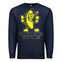 Navy peanut butter jelly time banana Premium Sweatshirt - artisFamous