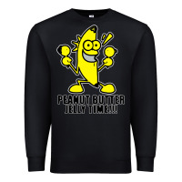 Black peanut butter jelly time banana Premium Sweatshirt - artisFamous