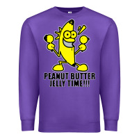 Purple peanut butter jelly time banana Premium Sweatshirt - artisFamous