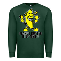 Sports Green peanut butter jelly time banana Premium Sweatshirt - artisFamous