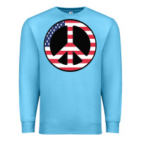 Ocean Blue United states peace symbol Premium Sweatshirt - artisFamous