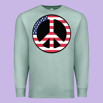 United States Peace Symbol Premium Sweatshirt Designed By Artisfamous