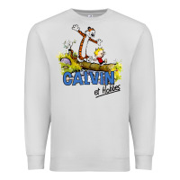 Dove Grey calvin hobbes Premium Sweatshirt - artisFamous