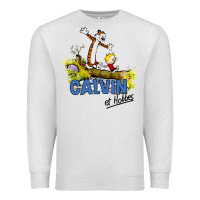 Oatmeal Heather calvin hobbes Premium Sweatshirt - artisFamous