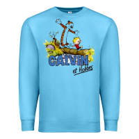 Ocean Blue calvin hobbes Premium Sweatshirt - artisFamous