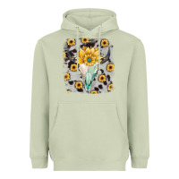 Matcha cowhide sunflower gemstone bull skull Heavyweight Hoodie - JahusDesignShop