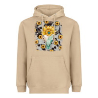 Mushroom cowhide sunflower gemstone bull skull Heavyweight Hoodie - JahusDesignShop