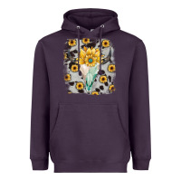 Plum cowhide sunflower gemstone bull skull Heavyweight Hoodie - JahusDesignShop