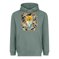 Sage cowhide sunflower gemstone bull skull Heavyweight Hoodie - JahusDesignShop