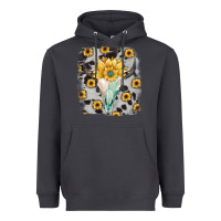 Smoke cowhide sunflower gemstone bull skull Heavyweight Hoodie - JahusDesignShop
