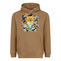Toasted Coconut cowhide sunflower gemstone bull skull Heavyweight Hoodie - JahusDesignShop