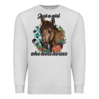 Dove Grey Just A Girl Who Loves Horses Premium Sweatshirt - artisFamous