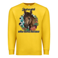 Lemon Just A Girl Who Loves Horses Premium Sweatshirt - artisFamous