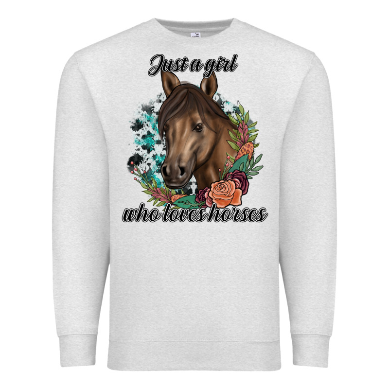 Just A Girl Who Loves Horses Premium Sweatshirt by artisFamous | Teevron