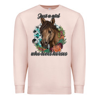 Pale Pink Just A Girl Who Loves Horses Premium Sweatshirt - artisFamous