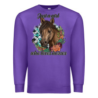 Purple Just A Girl Who Loves Horses Premium Sweatshirt - artisFamous