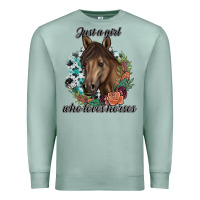 Seafoam Just A Girl Who Loves Horses Premium Sweatshirt - artisFamous