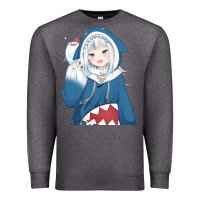 Charcoal Heather Smile Beautiful Gawr Gura Premium Sweatshirt - artisFamous