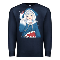 Navy Smile Beautiful Gawr Gura Premium Sweatshirt - artisFamous