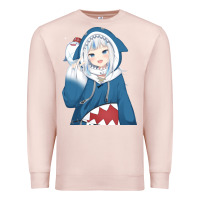 Pale Pink Smile Beautiful Gawr Gura Premium Sweatshirt - artisFamous