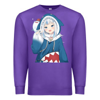 Purple Smile Beautiful Gawr Gura Premium Sweatshirt - artisFamous