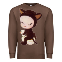 Chestnut Yoshitomo Nara Cute Cat Premium Sweatshirt - artisFamous