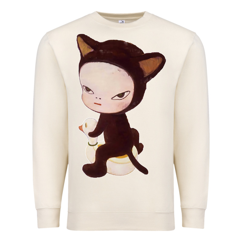 Yoshitomo Nara Cute Cat Premium Sweatshirt by artisFamous | Teevron