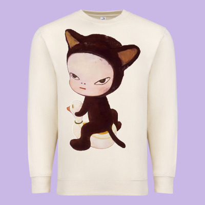 Yoshitomo Nara Cute Cat Premium Sweatshirt Designed By Artisfamous