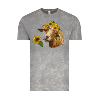 Cloud Rock goat with sunflower Vintage Tee - RanaPortraitStore