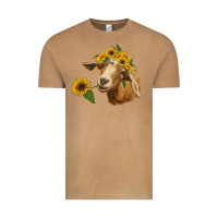 Vintage Camel goat with sunflower Vintage Tee - RanaPortraitStore