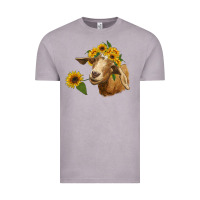 Vintage Zinc goat with sunflower Vintage Tee - RanaPortraitStore