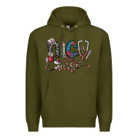 Army Green nice nurse Premium Hoodie - SublimationCraftShop