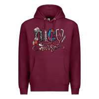 Burgundy nice nurse Premium Hoodie - SublimationCraftShop