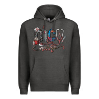 Charcoal Heather nice nurse Premium Hoodie - SublimationCraftShop
